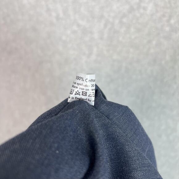 Eskandar Blue 100% Cotton Band Collar 3/4 Sleeve Button Up Tunic Size 1 - Picture 8 of 8